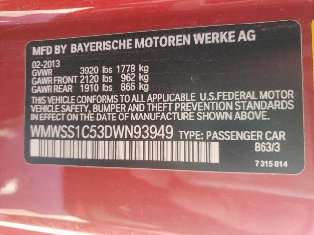 2013 MINI COOPER PAC WMWSS1C53DWN93949