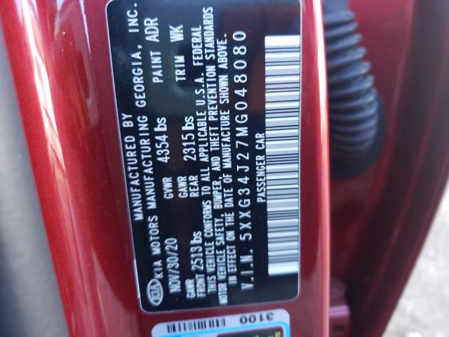 2021 KIA K5 EX 5XXG34J27MG048080