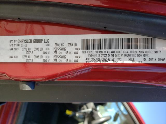 2011 DODGE RAM 3D7JV1EP5BG546122