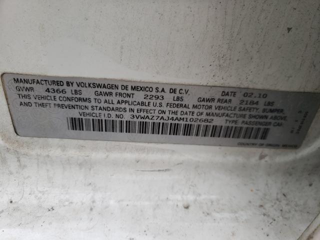 2010 VOLKSWAGEN JETTA LIMI 3VWAZ7AJ4AM102682