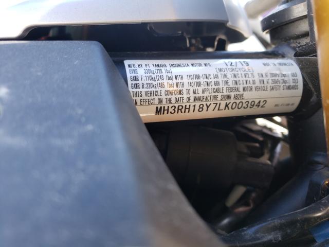 2020 YAMAHA YZFR3 A MH3RH18Y7LK003942