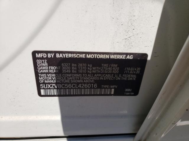 2012 BMW X5 XDRIVE5 5UXZV8C56CL426016