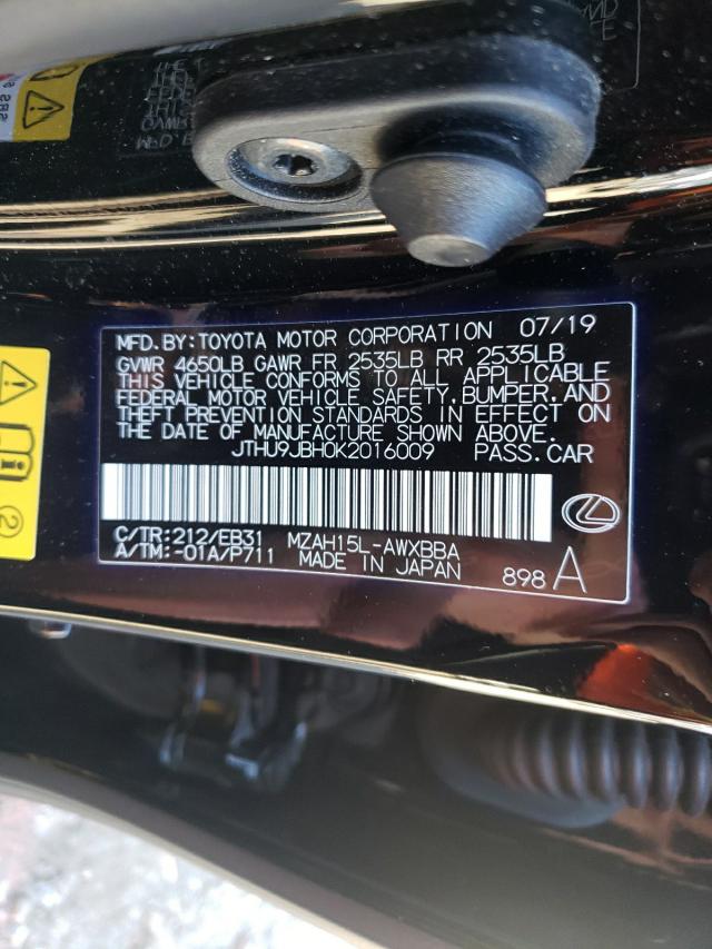 2019 LEXUS UX 250H JTHU9JBH0K2016009
