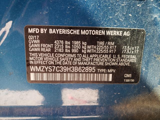 2017 MINI COOPER COU WMZYS7C39H3B62895