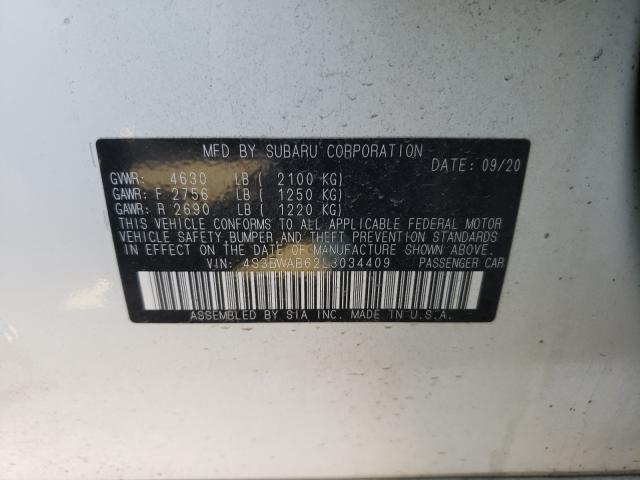 2020 SUBARU LEGACY 4S3BWAB62L3034409