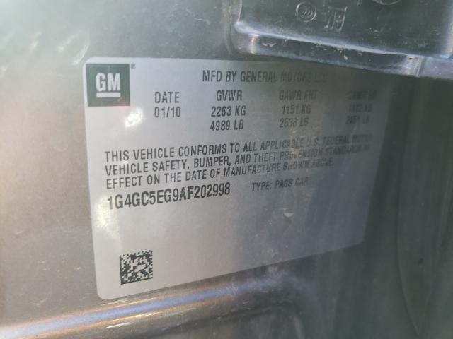 2010 BUICK LACROSSE C 1G4GC5EG9AF202998