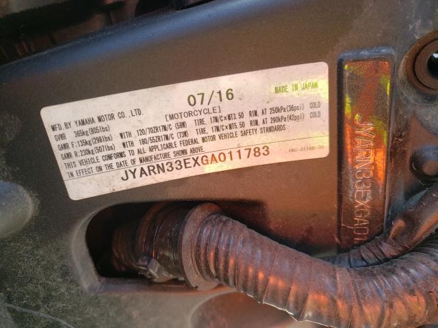 2016 YAMAHA FZ09 JYARN33EXGA011783