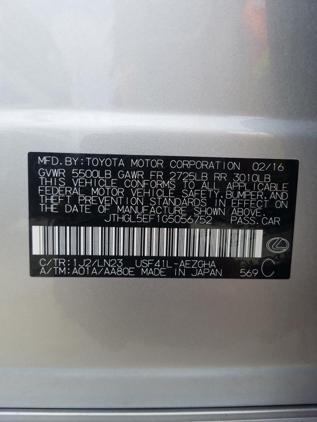 2016 LEXUS LS 460L JTHGL5EF1G5056752