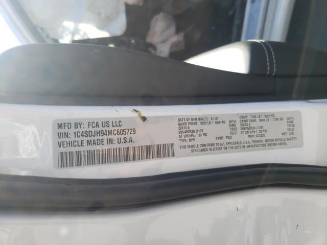 2021 DODGE DURANGO SR 1C4SDJH94MC605729