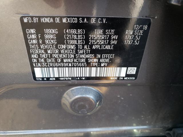 2019 HONDA HR-V TOURI 3CZRU6H99KM705665