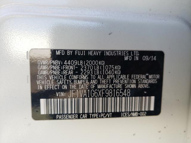 2015 SUBARU WRX LIMITE JF1VA1G6XF9816548