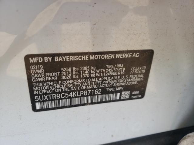 2019 BMW X3 3.0I 5UXTR9C54KLP87162