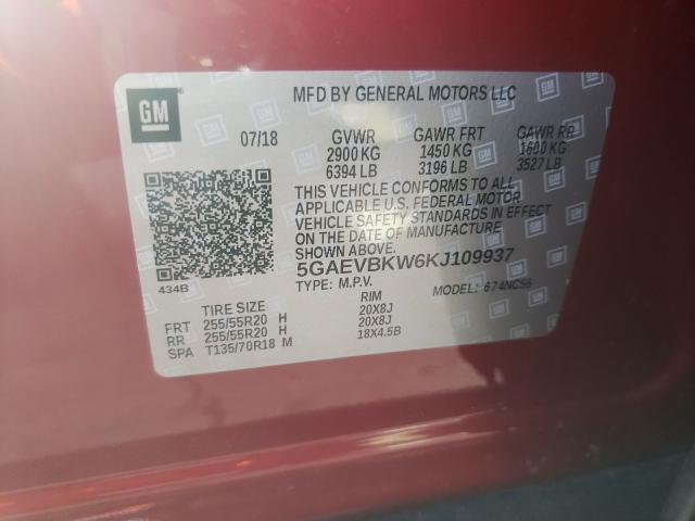 2019 BUICK ENCLAVE PR 5GAEVBKW6KJ109937