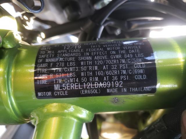 2020 KAWASAKI ER650 L ML5EREL12LDA09192