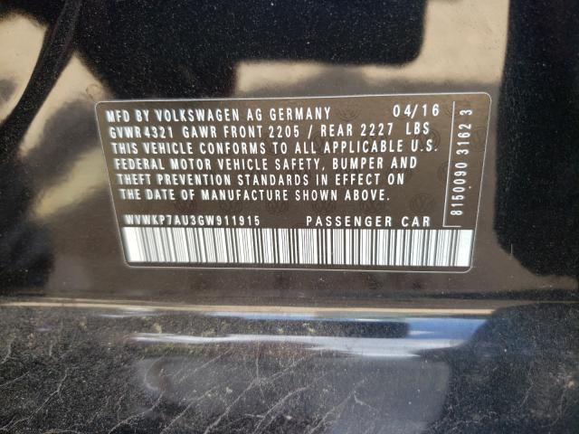 2016 VOLKSWAGEN E-GOLF SE WVWKP7AU3GW911915