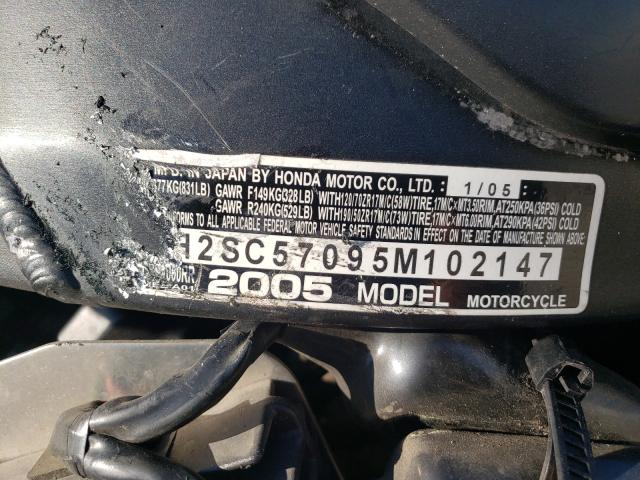 2005 HONDA CBR1000 RR - JH2SC57095M102147