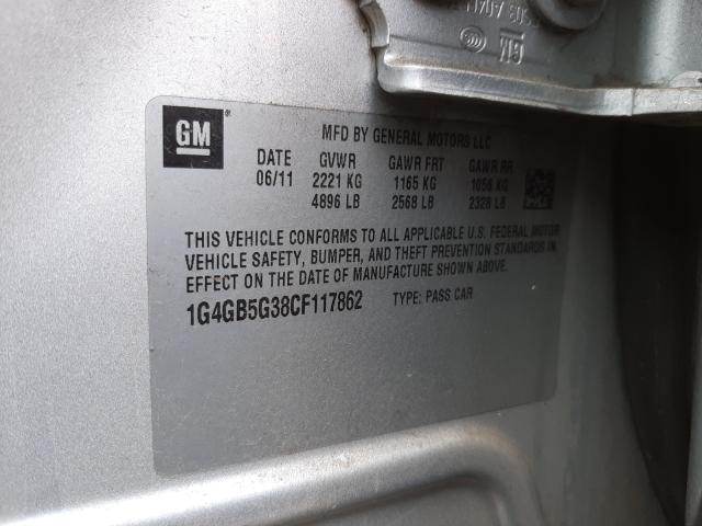 2012 BUICK LACROSSE C 1G4GB5G38CF117862