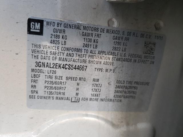 2012 CHEVROLET CAPTIVA SP 3GNAL2EK4CS544667