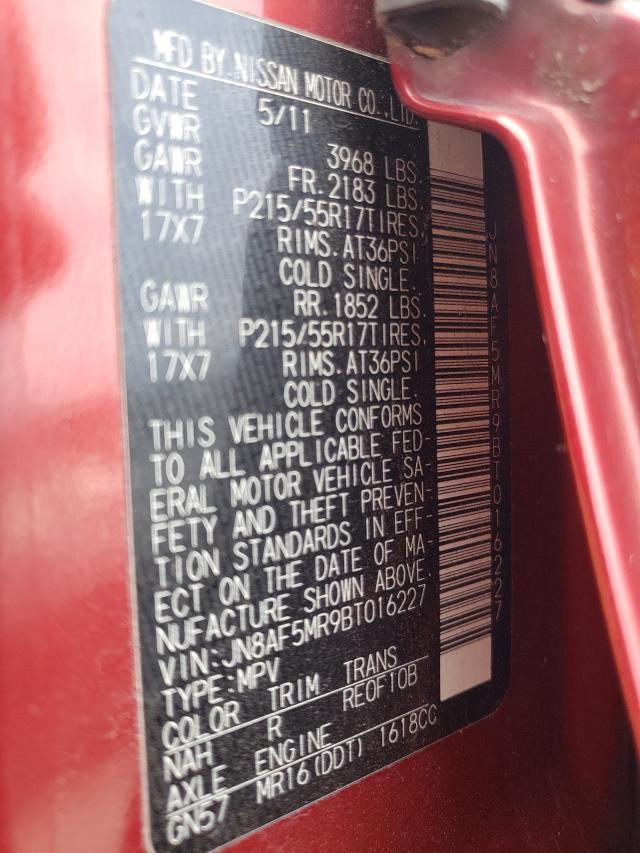 2011 NISSAN JUKE JN8AF5MR9BT016227