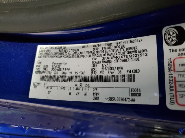 2014 FORD FIESTA ST 3FADP4GX7EM227512