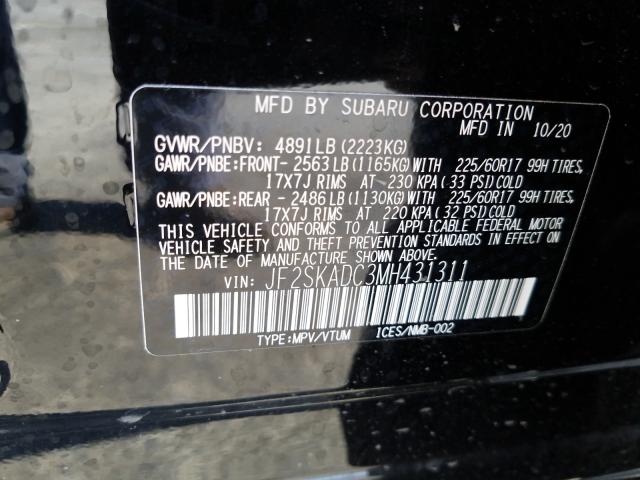 2021 SUBARU FORESTER JF2SKADC3MH431311