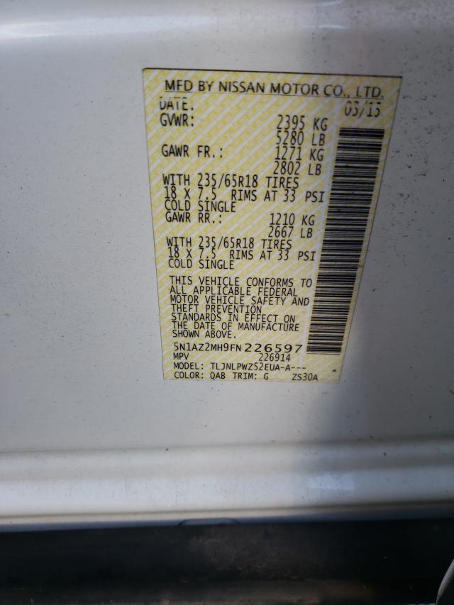 2015 NISSAN MURANO 5N1AZ2MH9FN226597