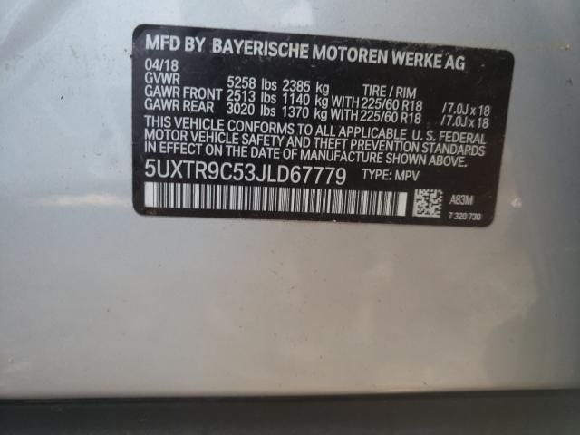 2018 BMW X3 3.0I 5UXTR9C53JLD67779