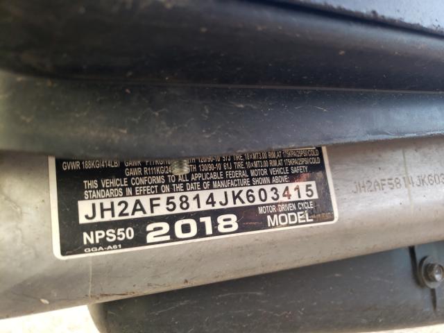 2018 HONDA NPS50 JH2AF5814JK603415