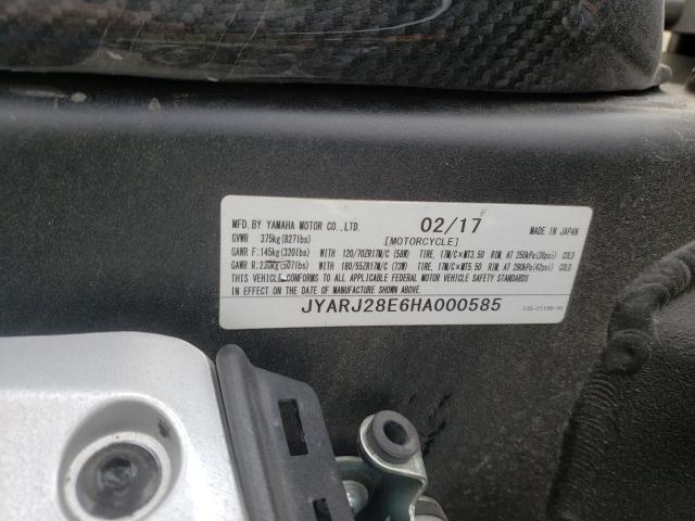2017 YAMAHA YZFR6 JYARJ28E6HA000585