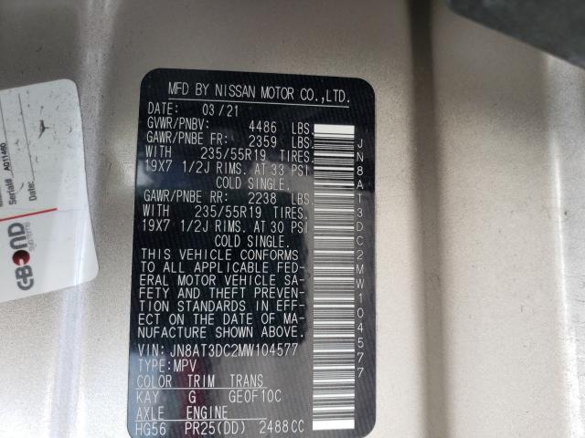 2021 NISSAN ROGUE PLAT JN8AT3DC2MW104577