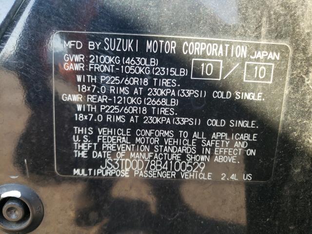 2011 SUZUKI GRAND VITA JS3TD0D78B4100529