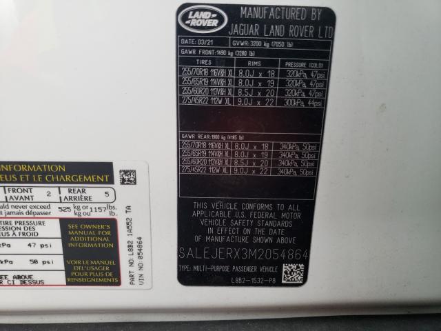 2021 LAND ROVER DEFENDER 1 SALEJERX3M2054864