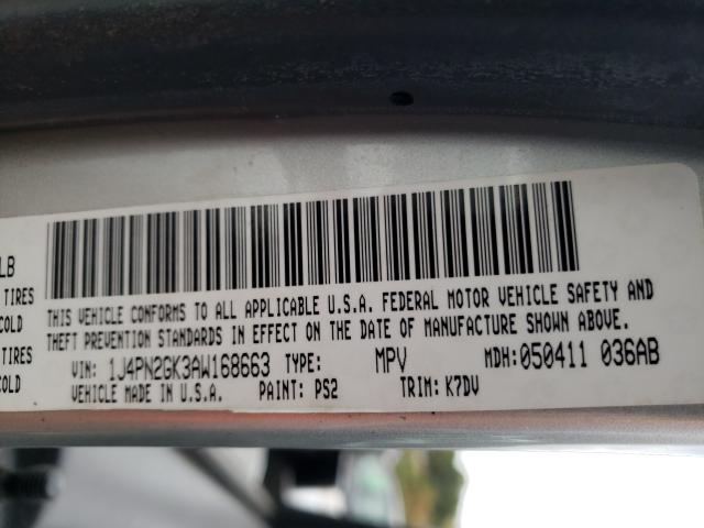 2010 JEEP LIBERTY SP 1J4PN2GK3AW168663