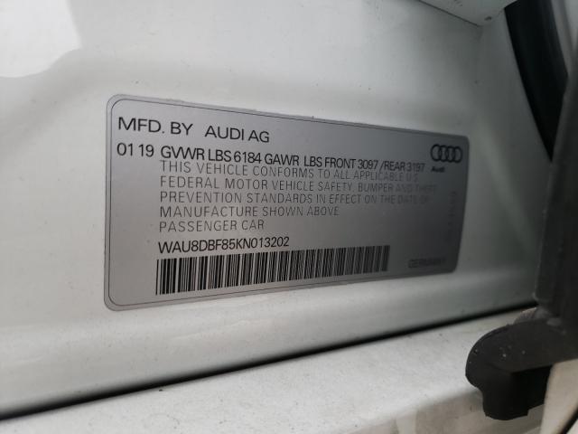 2019 AUDI A8 L WAU8DBF85KN013202