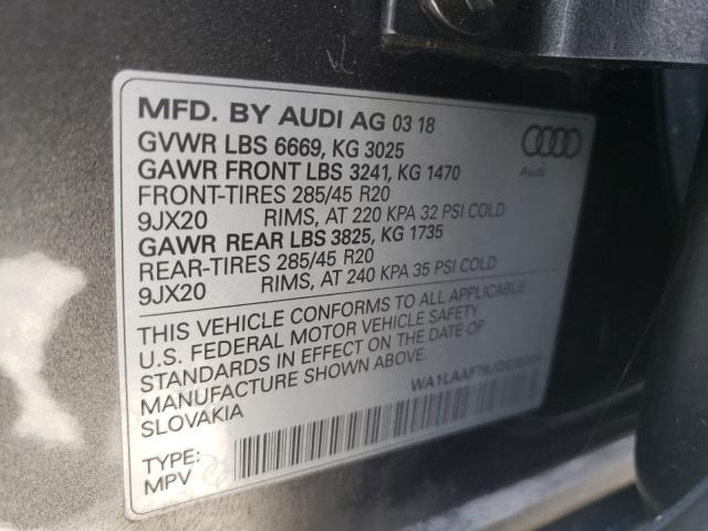 VIN WA1LAAF79JD036326 2018 Audi Q7, Premium Plus no.10