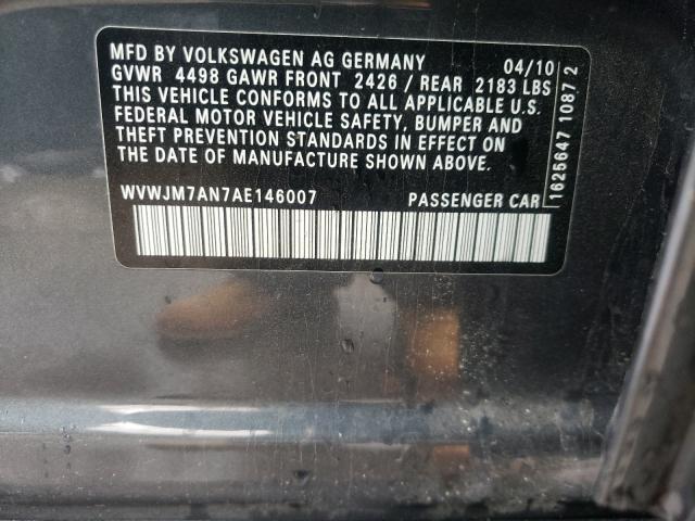 2010 VOLKSWAGEN PASSAT KOM WVWJM7AN7AE146007