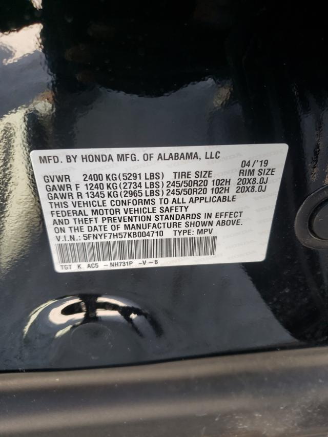 2019 HONDA PASSPORT E 5FNYF7H57KB004710