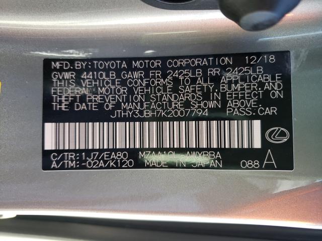 2019 LEXUS UX 200 JTHY3JBH7K2007794