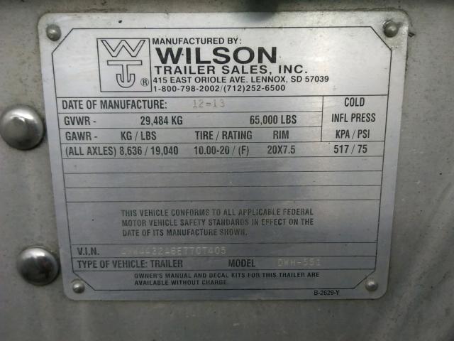 4WW4432A6E7707405 Wilson Grain Trlr 2014. Фото: 9