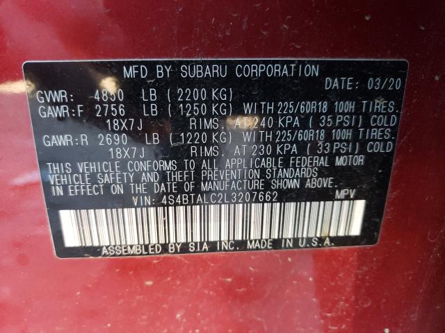 2020 SUBARU OUTBACK LI 4S4BTALC2L3207662