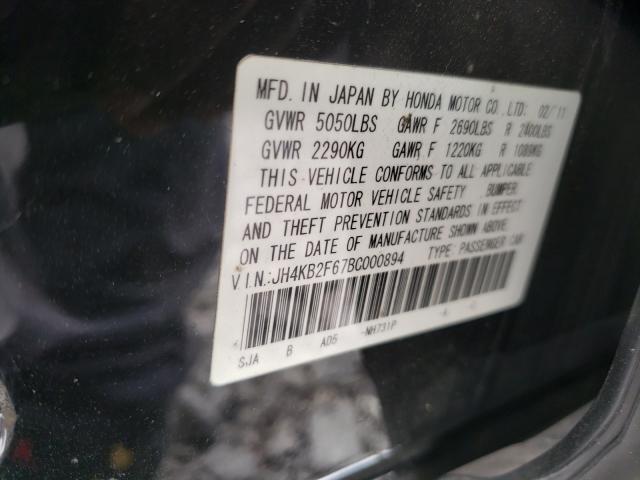 2011 ACURA RL JH4KB2F67BC000894