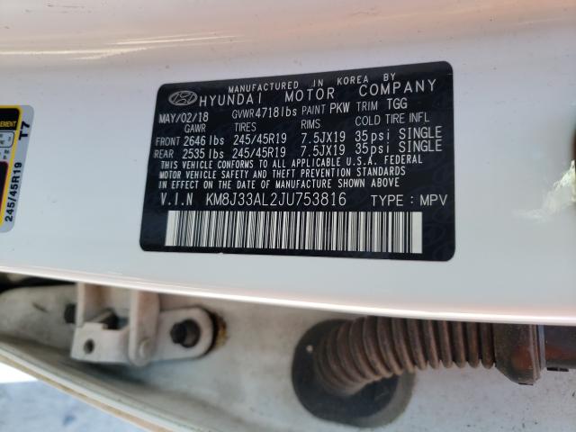 2018 HYUNDAI TUCSON SPO KM8J33AL2JU753816