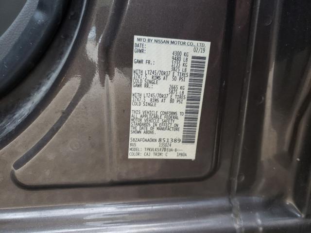 2019 NISSAN NV 3500 5BZAF0AA0KN851389