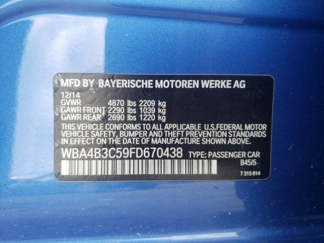 2015 BMW 435 XI GRA WBA4B3C59FD670438