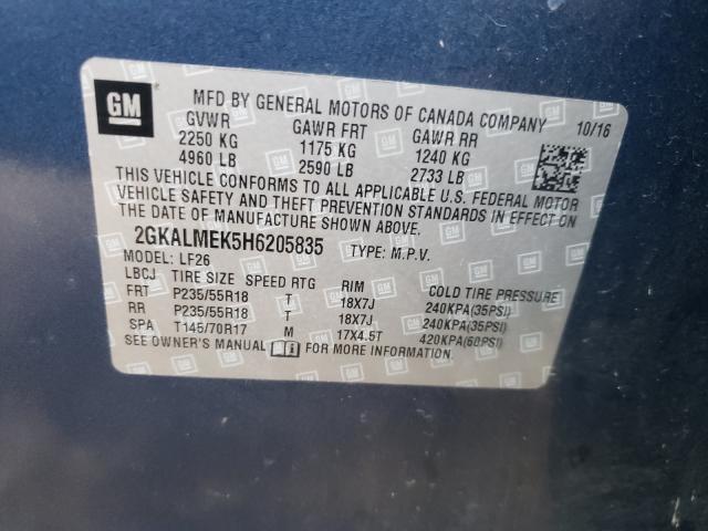 2017 GMC TERRAIN 2GKALMEK5H6205835