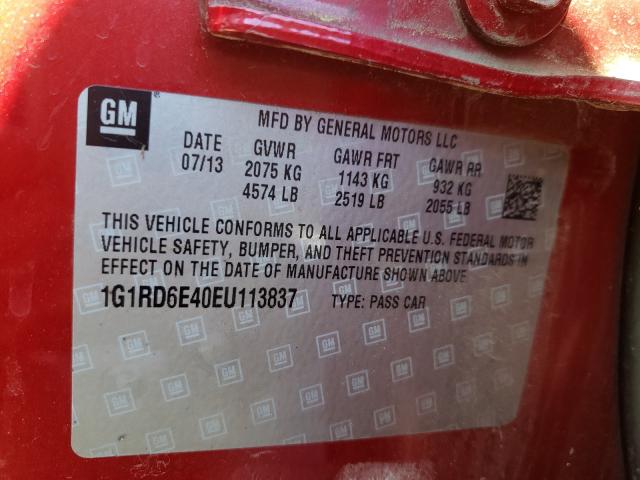 VIN 1G1RD6E40EU113837 2014 Chevrolet Volt no.10