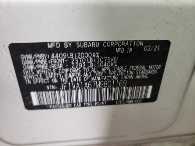 2021 SUBARU WRX JF1VA1A67M9801169