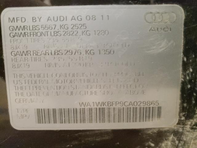 2012 AUDI Q5 PRESTIG WA1WKBFP9CA029865