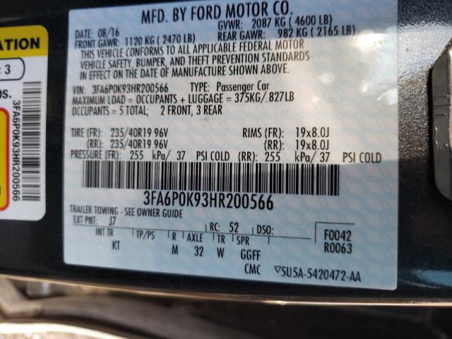 2017 FORD FUSION TIT 3FA6P0K93HR200566