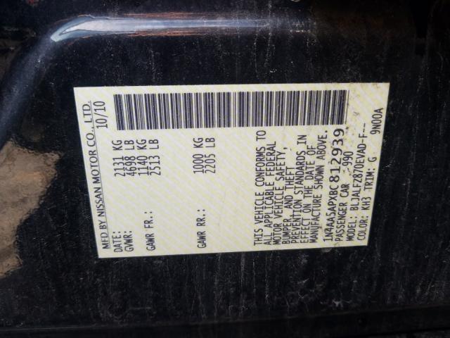 2011 NISSAN MAXIMA 1N4AA5APXBC812939
